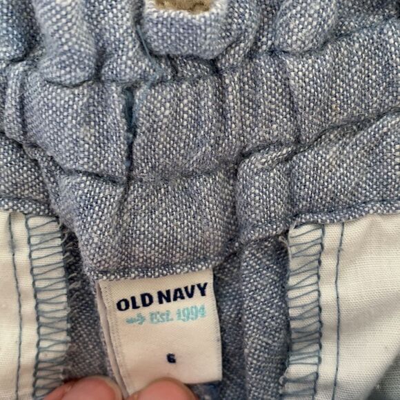 Vintage Old Navy Women’s Linen Denim oversized Boxer Shorts‎ size 6 draw string - Picture 6 of 6